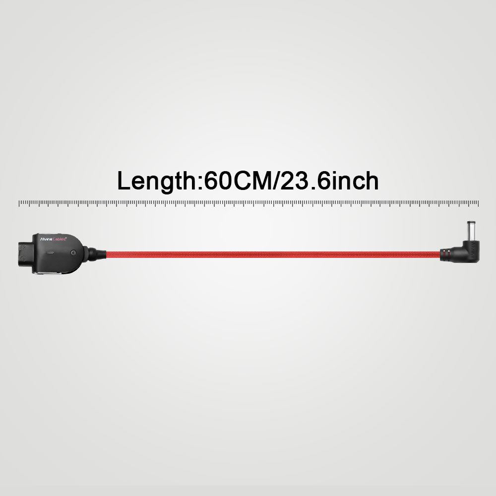 Alvin&#39;s Cables Smart Dtap to DC Cable for Atomos Ninja V, Ultra Flexible D-tap to 2.1 DC Right Angle Power Cable 2ft for Blackmagic Design Video Assist, SmallHD 702, for Feelworld FW568 Monitor