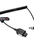 Alvin's Cables Atomos Ninja V D-tap Power Cable, 1.6-4ft Smart Dtap to Locking DC 2.1 Right Angle Coiled Cable for Blackmagic Video Assist, for Hollyland Mars 400S, Ultra Soft