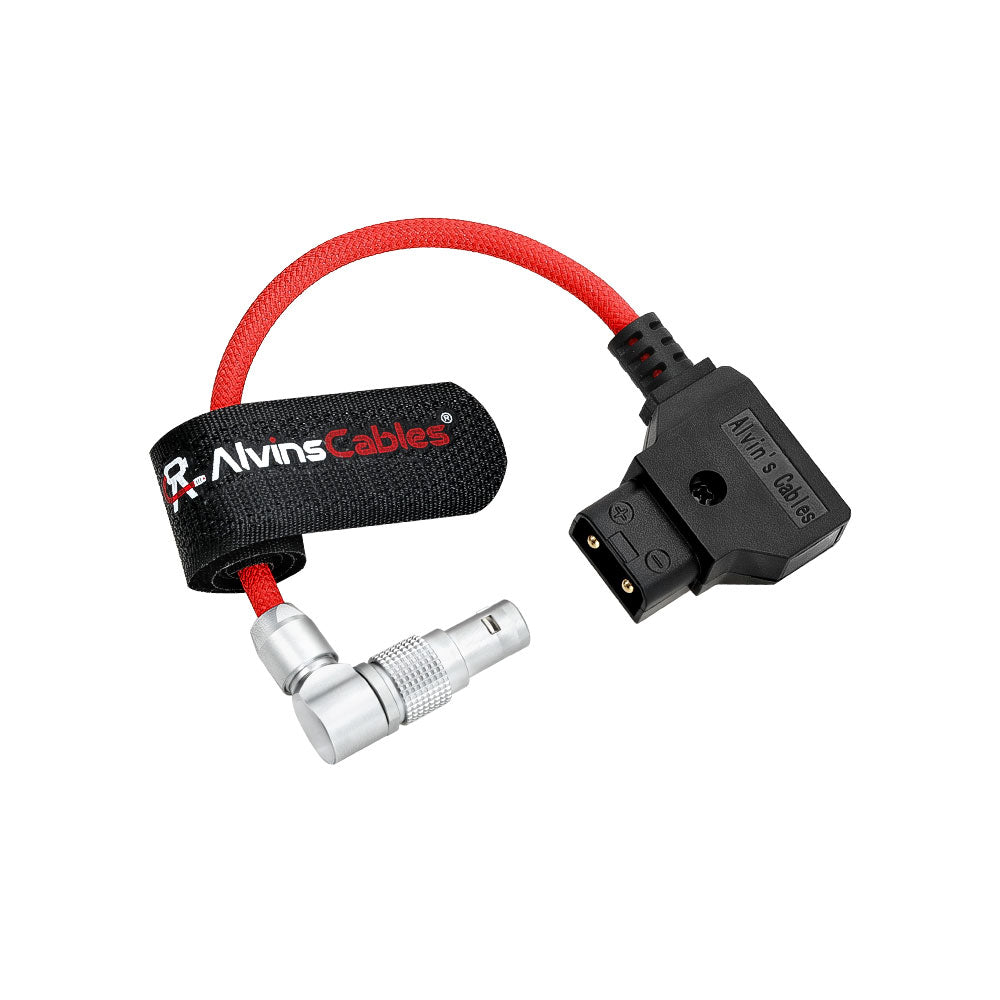 Alvin’s Cables Positive-wire-out Dtap to Rotatable Right Angled 0B 2 Pin Male for Blackmagic PYXIS 12K| SmallRig, Braided Ultra-Soft Red Cable, 10cm