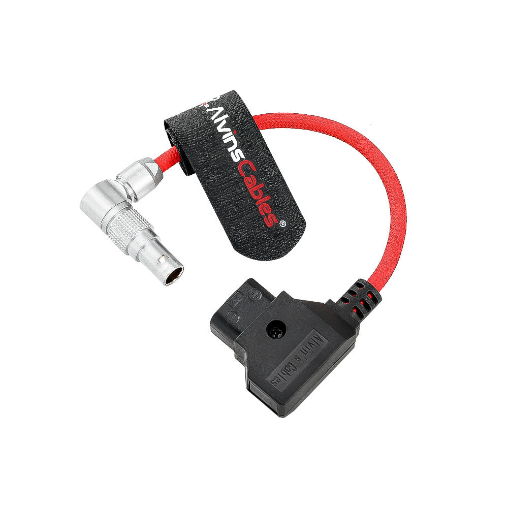 Alvin’s Cables Positive-wire-out Dtap to Rotatable Right Angled 0B 2 Pin Male for Blackmagic PYXIS 12K| SmallRig, Braided Ultra-Soft Red Cable, 10cm