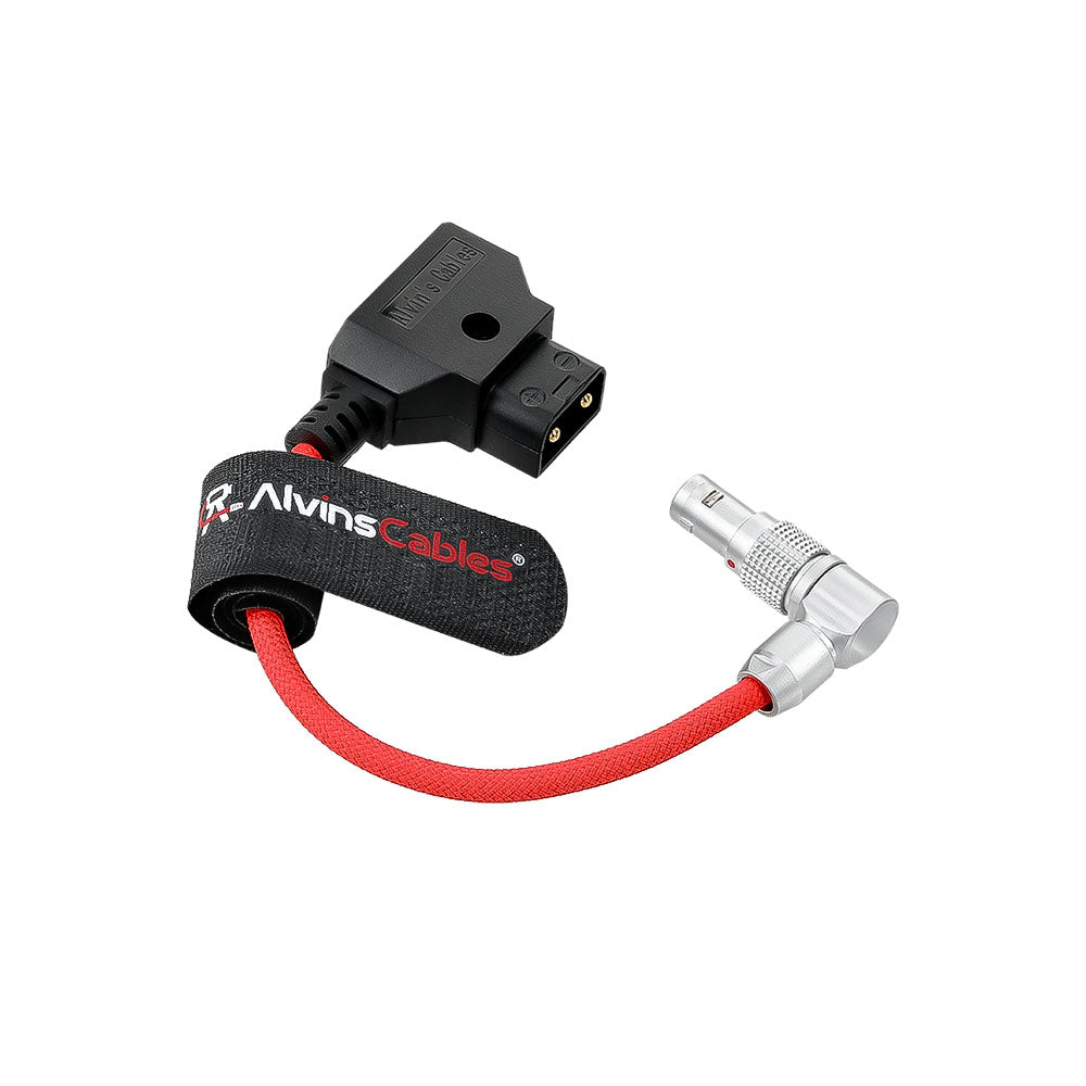 Alvin’s Cables Positive-wire-out Dtap to Rotatable Right Angled 0B 2 Pin Male for Blackmagic PYXIS 12K| SmallRig, Braided Ultra-Soft Red Cable, 10cm