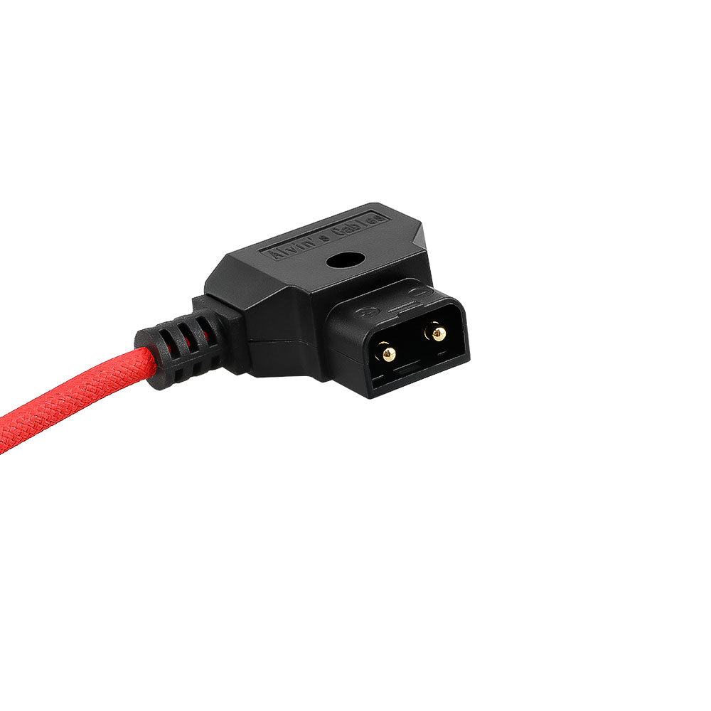 Alvin’s Cables Positive-wire-out Dtap to Rotatable Right Angled 0B 2 Pin Male for Blackmagic PYXIS 12K| SmallRig, Braided Ultra-Soft Red Cable, 10cm