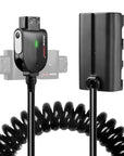 Alvin's Cables NP F550 Dummy Battery to Alvins Smart D-tap Coiled Power Cable for Sony NP-F550, NP-F570, NP-F970, SmallHD 702, Atomos Ninja Shinobi Camera Monitors