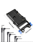 Alvins 15mm Rod Clamp Gold Mount Battery Plate Power Supply Multi Output D-tap DC USB Output for DSLR Mirrorless Cinema Camera Monitor LED Light Compatible with Anton Bauer Battery