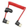 Alvin's Cables 8K 2.1 HDMI Cable 48Gbps 8K@60Hz 4K@120Hz High Speed Braided Coiled Cable for Sony A7 A9, BMPCC, for Canon C70, for Atomos Ninja, for Feelworld, Left to Left Angle, Red