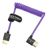 Alvin's Cables 8K HDMI 2.1 Cable for Atomos Ninja V Monitor,for Sony FS5 FS7,BMPCC,for Canon C300 C500 Camera,8K@60Hz 4K@120Hz 48Gbps High-Speed Braided Coiled Cable Left Angle Purple