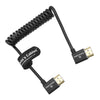 Alvin's Cables 8K 2.1 HDMI Cable 48Gbps 8K@60Hz 4K@120Hz High Speed Braided Coiled Cable for Sony A7 A9, BMPCC, for Canon C70, for Atomos Ninja, for Feelworld, Left to Left Angle, Black