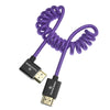 Alvin's Cables 8K HDMI 2.1 Cable for Atomos Ninja V Monitor,for Sony FS5 FS7,BMPCC,for Canon C300 C500 Camera,8K@60Hz 4K@120Hz 48Gbps High-Speed Braided Coiled Cable Left Angle Purple