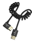 Alvin's Cables 8K HDMI 2.1 Cable for Atomos Ninja V Monitor,for Sony FS5 FS7,BMPCC,for Canon C300 C500 Camera,8K@60Hz 4K@120Hz 48Gbps High-Speed Braided Coiled Cable Left Angle Black