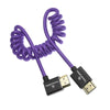 Alvin's Cables 8K HDMI 2.1 Cable for Atomos Ninja V Monitor,for Sony FS5 FS7,BMPCC,for Canon C300 C500 Camera,8K@60Hz 4K@120Hz 48Gbps High-Speed Braided Coiled Cable Left Angle Purple