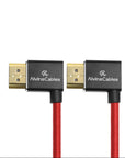 Alvin's Cables 8K 2.1 HDMI Cable 48Gbps 8K@60Hz 4K@120Hz High Speed Braided Coiled Cable for Sony A7 A9, BMPCC, for Canon C70, for Atomos Ninja, for Feelworld, Left to Left Angle, Red