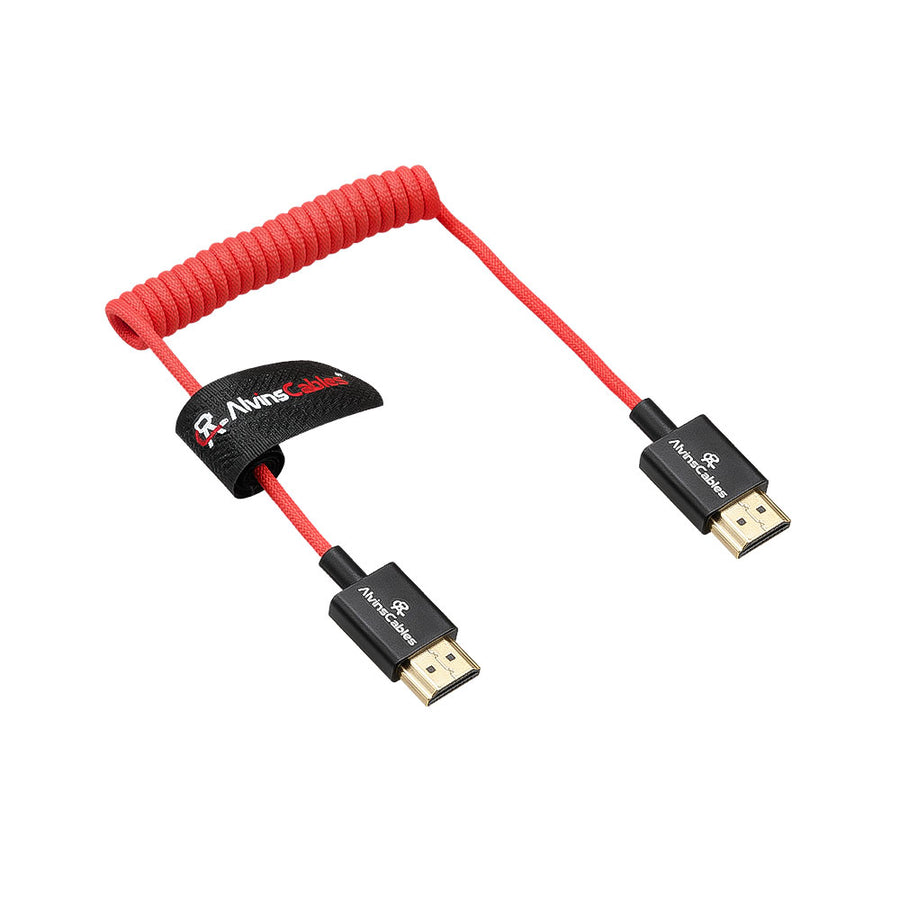 Alvin's Cables 8K HDMI 2.1 Cable for Canon C50 C300 C500, 8K 60Hz 4K 120Hz High-Speed Thin Braided Coiled HDMI Cable for Atomos Feelworld SmallHD Hollyland Monitors, Sony Nikon Panasonic Blackmagic Camera