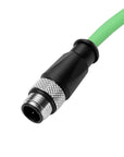 Alvin's Cables M12 D-Code 4 Pin Male to RJ45 Ethernet Cable High-Flex for Industrial Camera Sensor, Automation Application Green