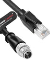 Alvin's Cables M12 8 Pin X Code to RJ45 for Ethernet Cable for Cognex in Sight 8400 Series CCB-84901-2001-01 IP67 Waterproof Shielded Cord
