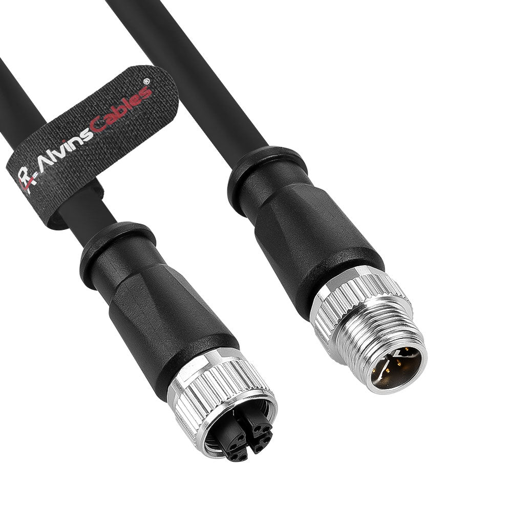 Alvin's Cables M12 X-Code 8 Pin Male to Female Ethernet Cable Cat6a Shielded for Cognex Basler Keyence Industrial Camera High Flex Drag-Chain