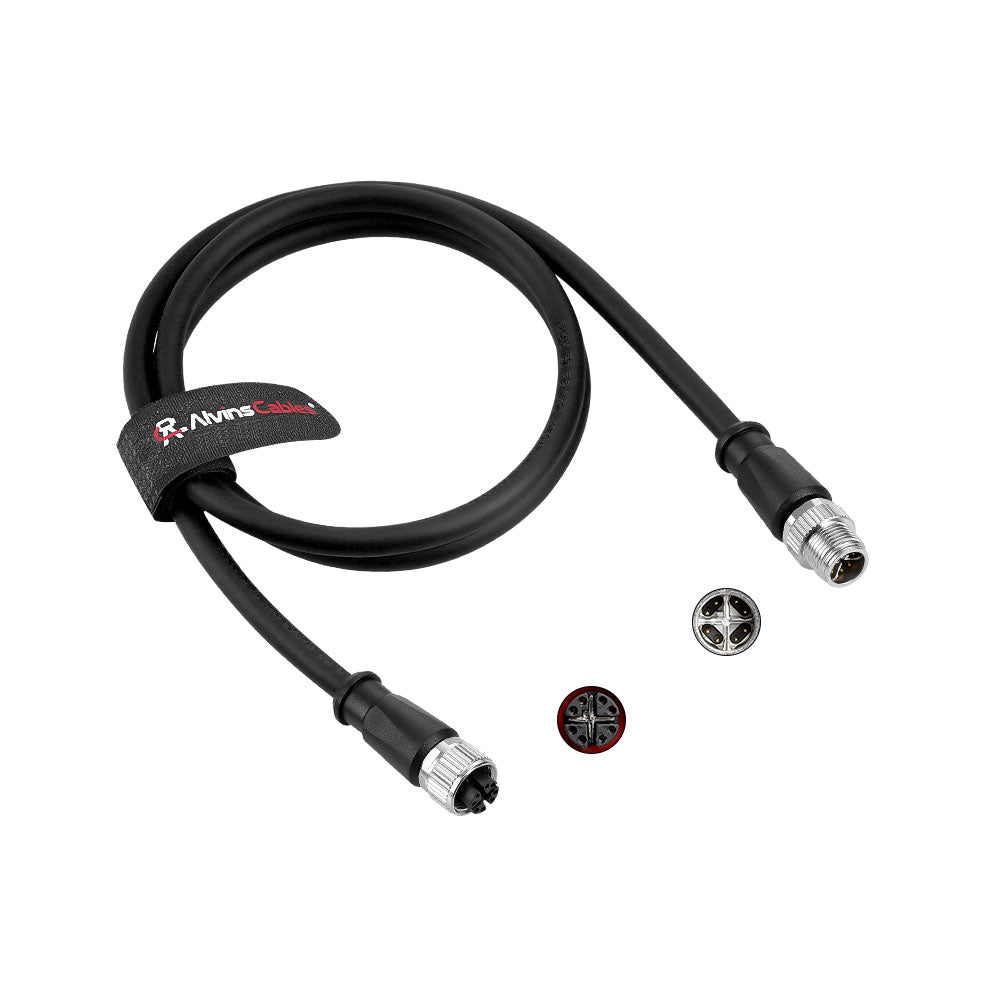 Alvin's Cables M12 X-Code 8 Pin Male to Female Ethernet Cable Cat6a Shielded for Cognex Basler Keyence Industrial Camera High Flex Drag-Chain
