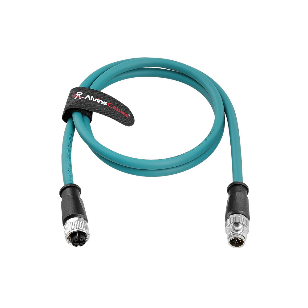 Alvin's Cables M12 X-Code 8 Pin Male to Female Ethernet Cable Cat6a Shielded for Cognex Basler Keyence Industrial Camera High Flex Drag-Chain, Green