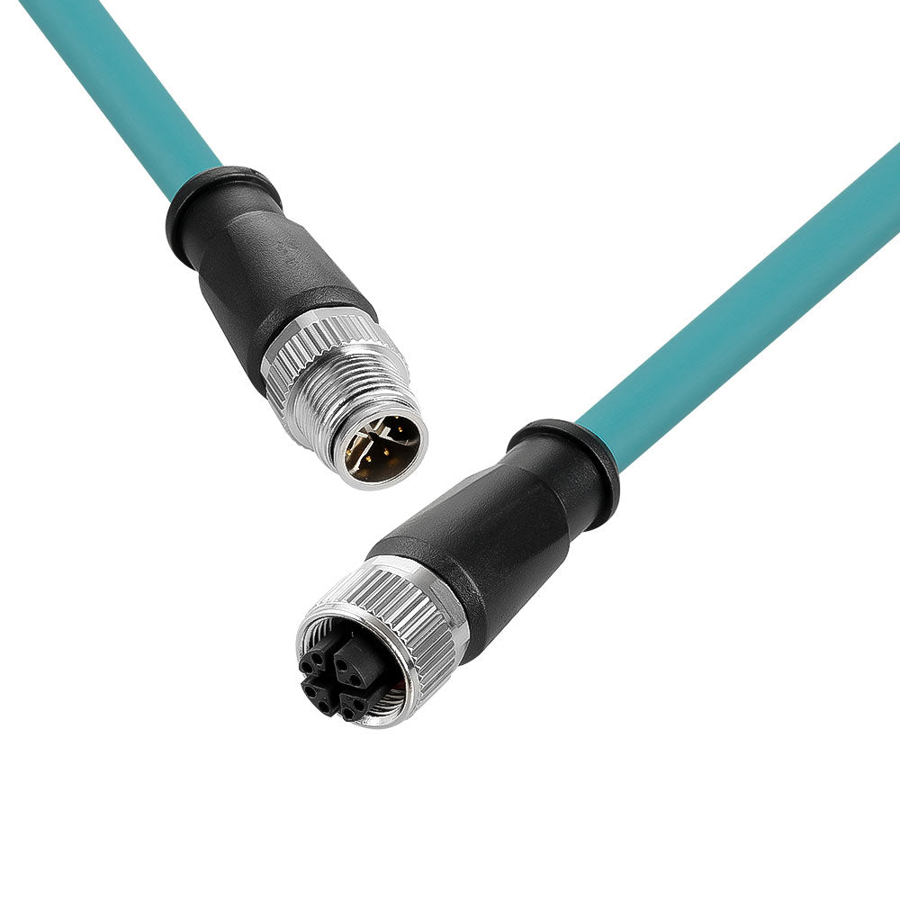 Alvin's Cables M12 X-Code 8 Pin Male to Female Ethernet Cable Cat6a Shielded for Cognex Basler Keyence Industrial Camera High Flex Drag-Chain, Green