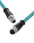 Alvin's Cables M12 X-Code 8 Pin Male to Female Ethernet Cable Cat6a Shielded for Cognex Basler Keyence Industrial Camera High Flex Drag-Chain, Green