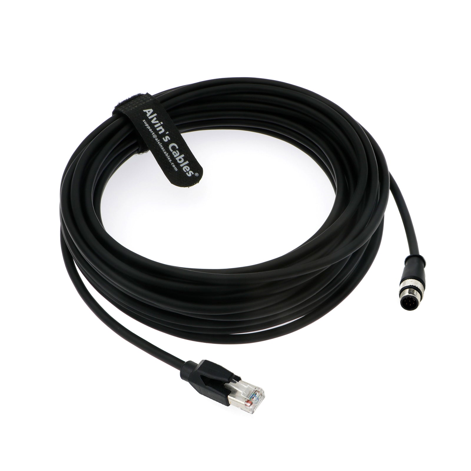 Alvin&#39;s Cables M12 8-pin Male A-Code to RJ45 Ethernet Cable Shielded Cable for Cognex Industrial Camera