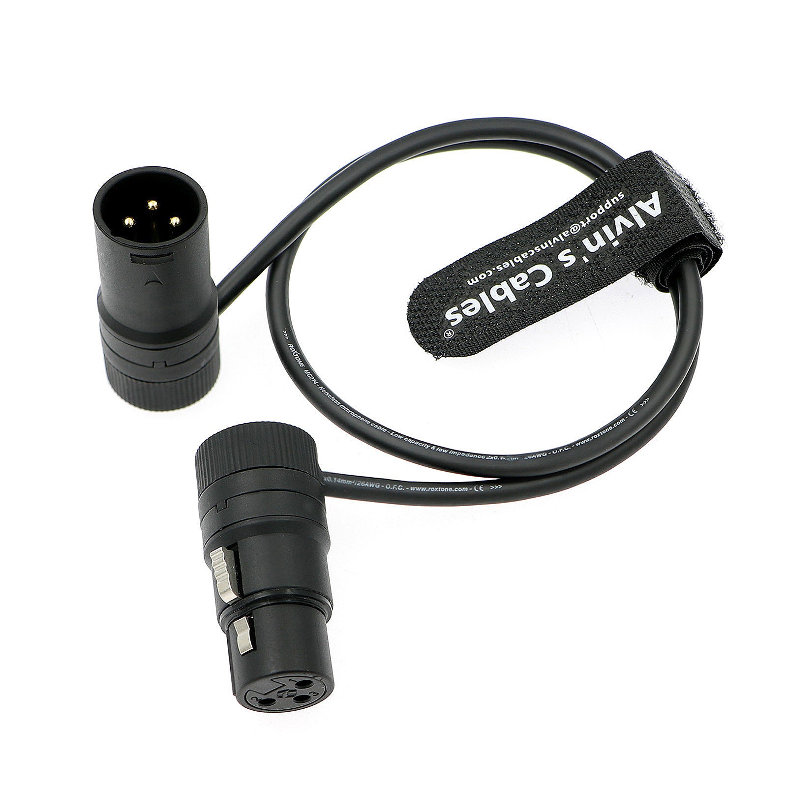 Alvin's Cables Rotatable Low-Profile XLR 3 Pin Male to Female Cable Original Connector Balanced Microphone Audio Cord