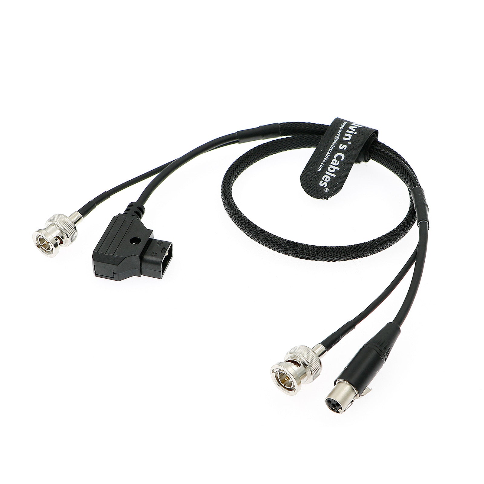Alvin&#39;s Cables TV Logic Monitor Combination Power Cable Mini 4 pin XLR to D-Tap &amp; BNC to BNC 75 Ohm SDI Video Coaxial Cable for F-5A F-10A F-7HS Monitor 60CM