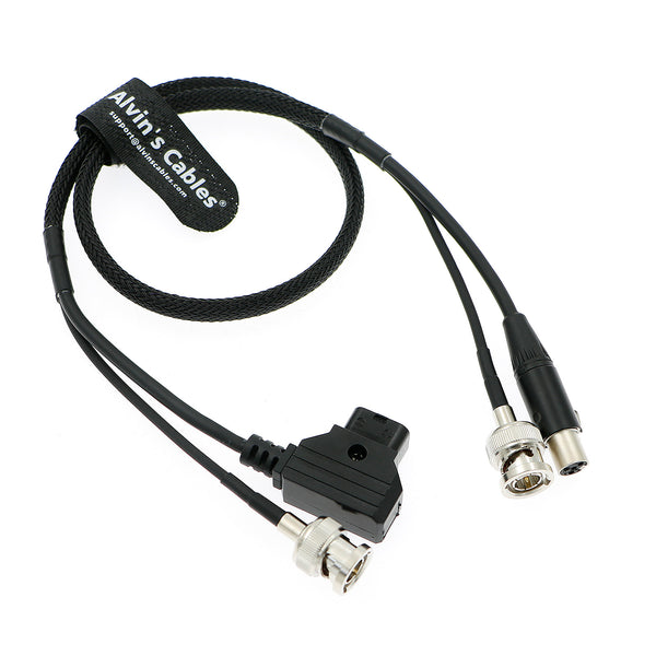 Alvin's Cables TV Logic Monitor Combination Power Cable Mini 4 pin XLR to D-Tap & BNC to BNC 75 Ohm SDI Video Coaxial Cable for F-5A F-10A F-7HS Monitor 60CM