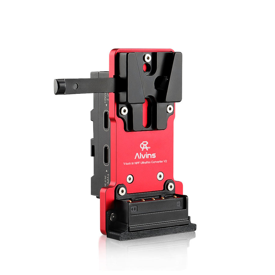 Alvins NP-F to V-Mount Power Adapter Converter with Display & USB-C PD 36W IN OUT for Sony F550/F750/F970 L Series, for Atomos Shinobi Shogun Ninja V, Hollyland Pyro S, ACCSOON, Vaxis, Neewer LED Light