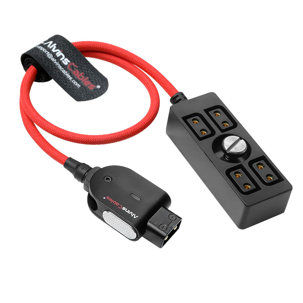 Alvin&#39;s Cables Smart D-tap Splitter Cable, Ultra Soft Smart Dtap Male to 4 Port Dtap Female Splitter Hub Power Cable for ARRI RED Teradek SmallHD SmallRig V-Mount|Gold-Mount Battery