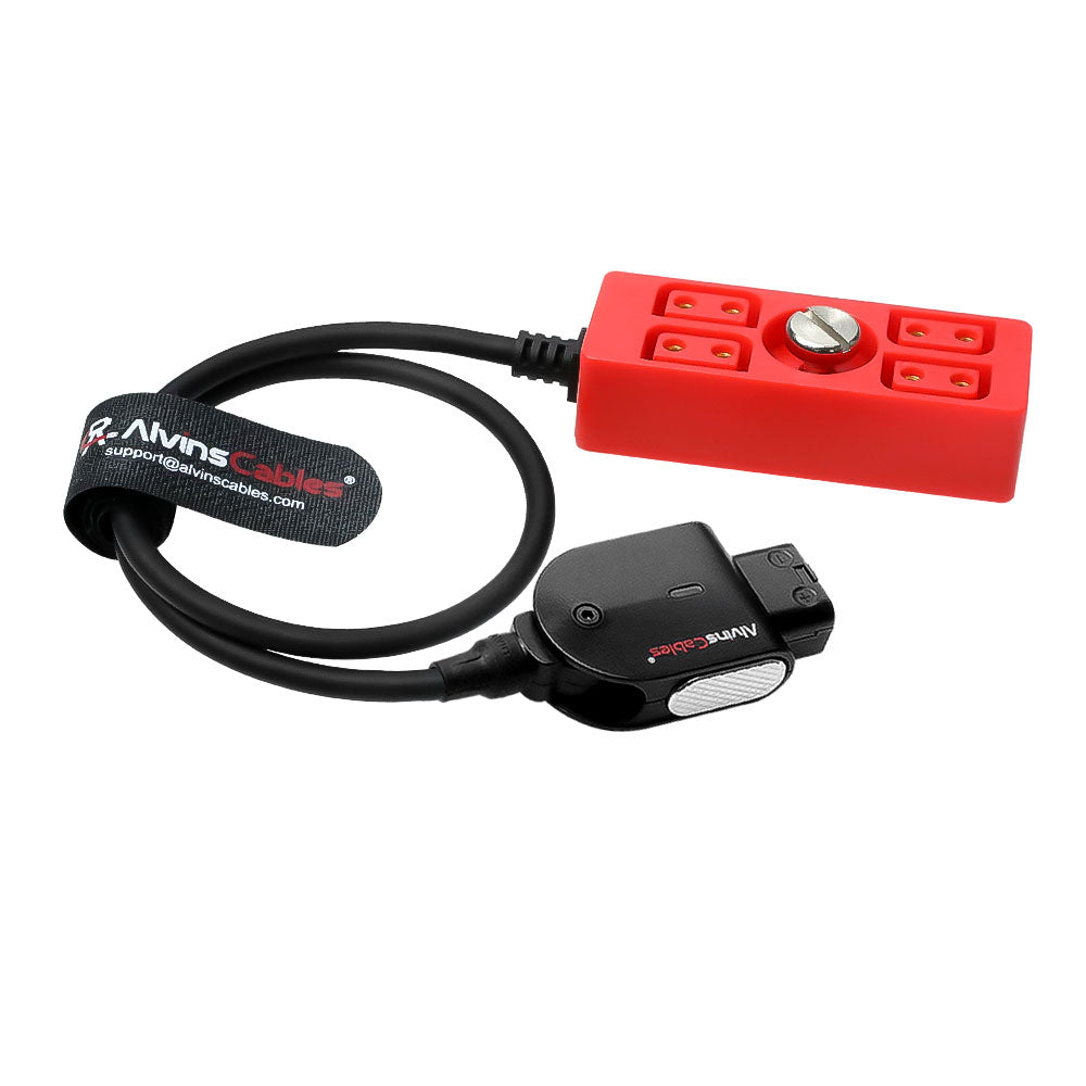 Alvin&#39;s Cables Smart D-tap Power Splitter Cable, Dtap Male to 4 Port DTap Female Splitter Hub Power Cable for ARRI RED Teradek SmallHD SmallRig V-Mount| Gold-Mount Battery
