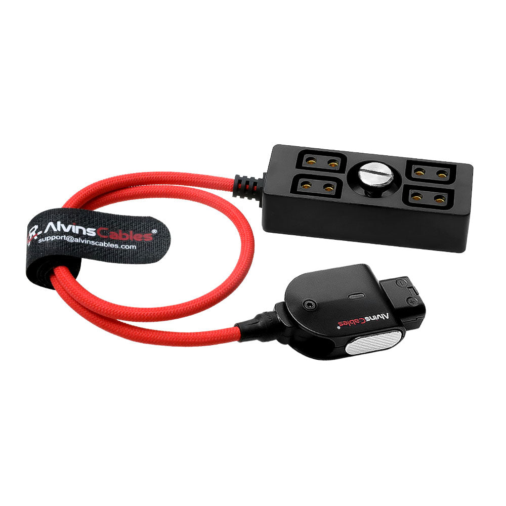Alvin&#39;s Cables Smart D-tap Splitter Cable, Ultra Soft Smart Dtap Male to 4 Port Dtap Female Splitter Hub Power Cable for ARRI RED Teradek SmallHD SmallRig V-Mount|Gold-Mount Battery