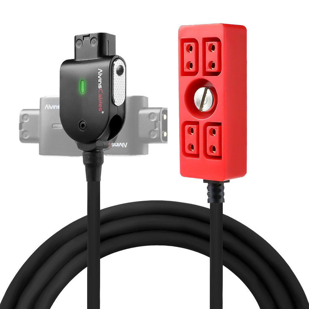 Alvin&#39;s Cables Smart D-tap Power Splitter Cable, Dtap Male to 4 Port DTap Female Splitter Hub Power Cable for ARRI RED Teradek SmallHD SmallRig V-Mount| Gold-Mount Battery