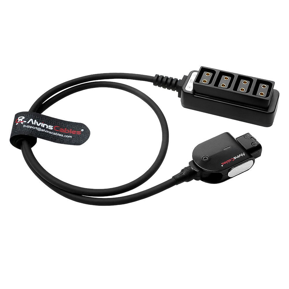Alvin&#39;s Cables Smart D-tap Splitter Cable Ultra Soft Smart Dtap Male to 4 Port Dtap Female Power Supply for V-Mount Camera Battery P-tap Power Hub for ARRI RED Teradek SmallHD SmallRig