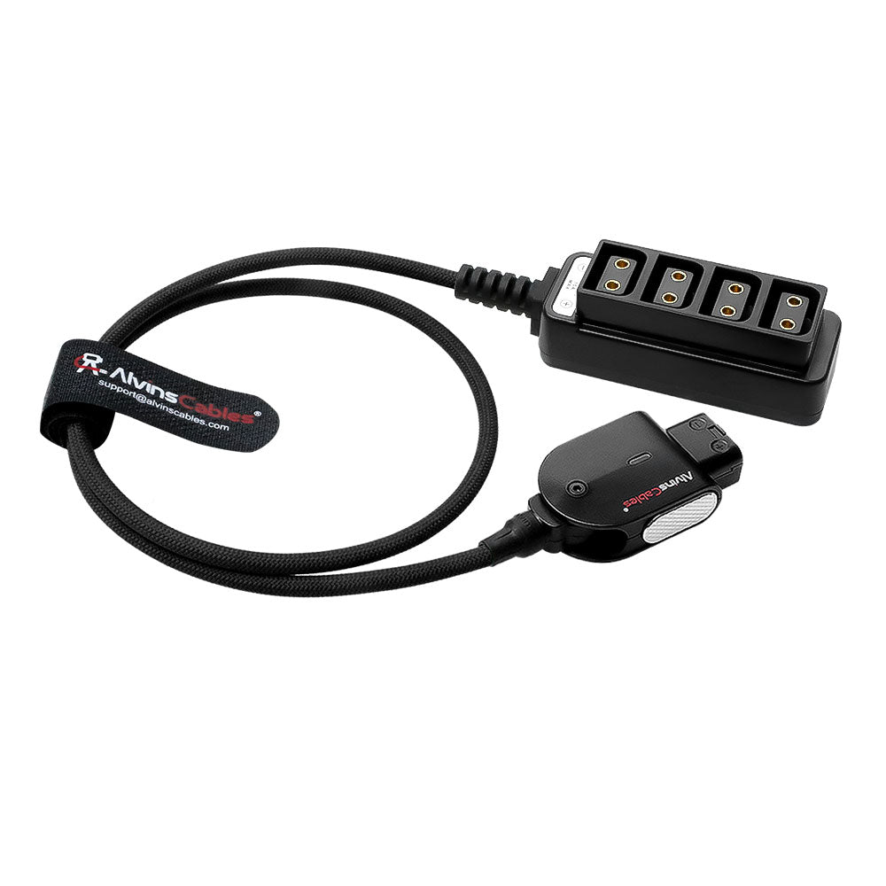 Alvin&#39;s Cables Smart D-tap Splitter Cable, Soft Braided Dtap Male to 4 Port Dtap Female Power Cable for ARRI RED Teradek SmallHD SmallRig for V-Mount Battery