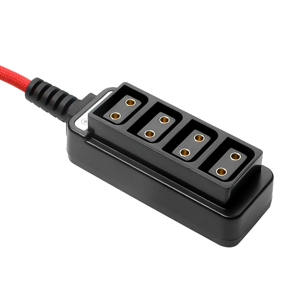 Alvin&#39;s Cables Smart D-tap Splitter Cable, Soft Braided Dtap Male to 4 Port Dtap Female Power Cable for ARRI RED Teradek SmallHD SmallRig for V-Mount Battery