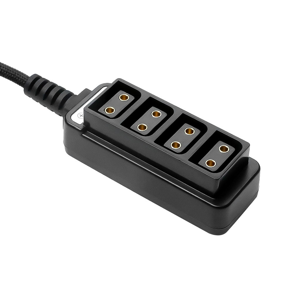 Alvin&#39;s Cables Smart D-tap Splitter Cable, Soft Braided Dtap Male to 4 Port Dtap Female Power Cable for ARRI RED Teradek SmallHD SmallRig for V-Mount Battery