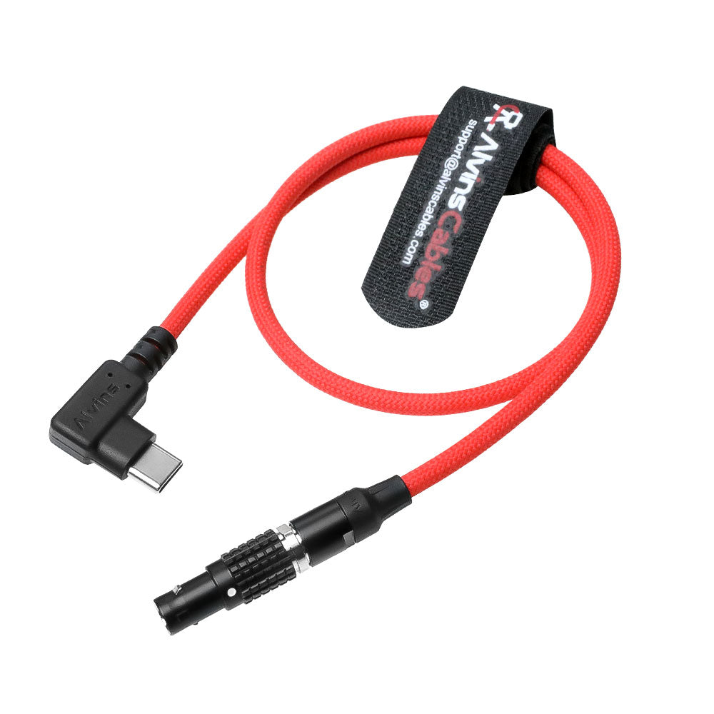 Alvin&#39;s Cables Braided USB-C Type-C to 2 Pin 12V Fast Charging Power Cable for Tilta|Teradek|SmallHD|Z-CAM|Blackmagic Pyxis 60cm|24inches, Black