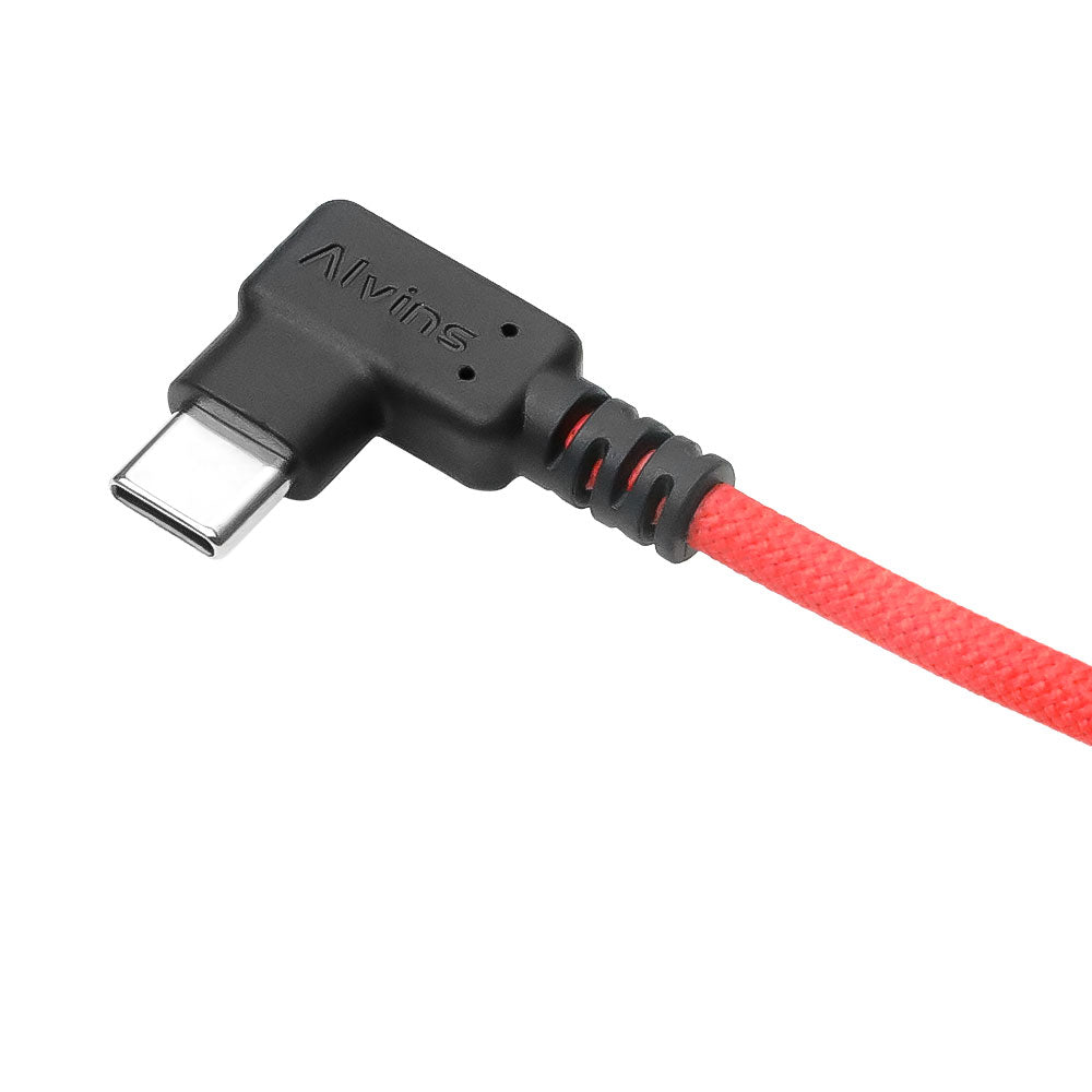 Alvin&#39;s Cables Braided USB-C Type-C to 2 Pin 12V Fast Charging Power Cable for Tilta|Teradek|SmallHD|Z-CAM|Blackmagic Pyxis 60cm|24inches, Black