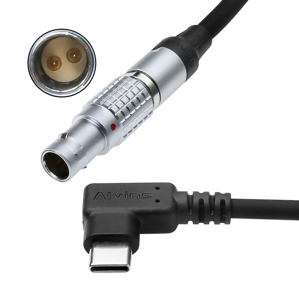 Alvin&#39;s Cables Braided USB-C Type-C to 2 Pin 12V Fast Charging Power Cable for Tilta|Teradek|SmallHD|Z-CAM|Blackmagic Pyxis