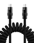 Alvin's Cables USB-C Cable, Personalized PD Fast Charging Cord with Data Transfer for iPhone, iPad, Android, Laser Engraving Custom Text,Logo Ultra-Soft Coiled Cable, Black/Red