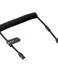 Alvin's Cables USB-C Cable, Personalized PD Fast Charging Cord with Data Transfer for iPhone, iPad, Android, Laser Engraving Custom Text,Logo Ultra-Soft Coiled Cable, Black/Red