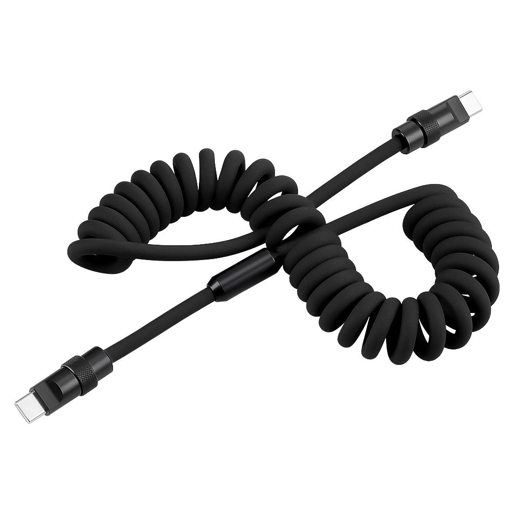 Alvin's Cables USB-C Cable, Personalized PD Fast Charging Cord with Data Transfer for iPhone, iPad, Android, Laser Engraving Custom Text,Logo Ultra-Soft Coiled Cable, Black/Red