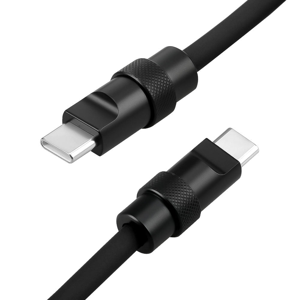 Alvin's Cables USB-C Cable, Personalized PD Fast Charging Cord with Data Transfer for iPhone, iPad, Android, Laser Engraving Custom Text,Logo Ultra-Soft Coiled Cable, Black/Red