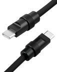 Alvin's Cables USB-C Cable, Personalized PD Fast Charging Cord with Data Transfer for iPhone, iPad, Android, Laser Engraving Custom Text,Logo Ultra-Soft Coiled Cable, Black/Red