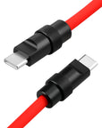 Alvin's Cables USB-C Cable, Personalized PD Fast Charging Cord with Data Transfer for iPhone, iPad, Android, Laser Engraving Custom Text,Logo Ultra-Soft Coiled Cable, Black/Red