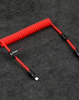 Alvin's Cables USB-C Cable, Personalized PD Fast Charging Cord with Data Transfer for iPhone, iPad, Android, Laser Engraving Custom Text,Logo Ultra-Soft Coiled Cable, Black/Red