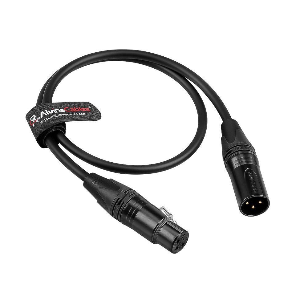 Alvin's Cables Mini XLR 3 Pin Male to XLR 3 Pin Female Audio Cable for Blackmagic Pocket Cinema Camera BMPCC 4K/6K, Video Assist 4K, Sharp 8K Cam, Ultra Soft