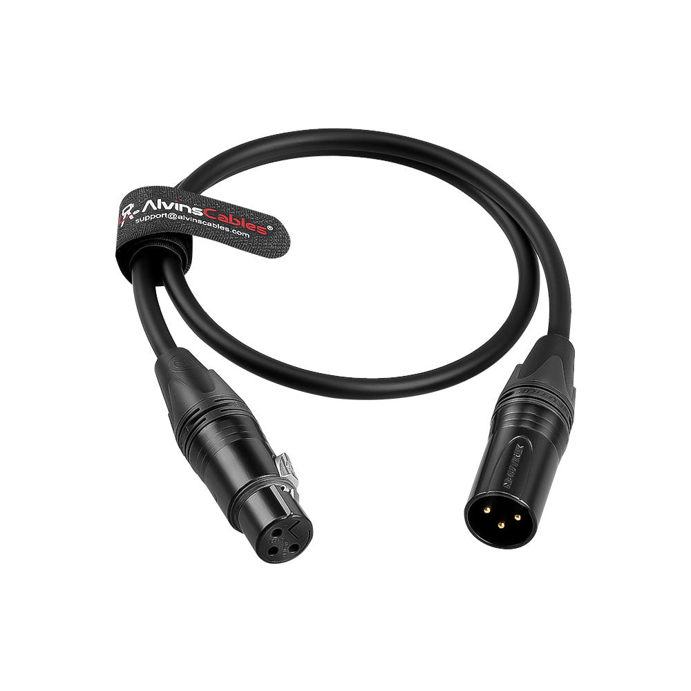 Alvin's Cables Mini XLR 3 Pin Male to XLR 3 Pin Female Audio Cable for Blackmagic Pocket Cinema Camera BMPCC 4K/6K, Video Assist 4K, Sharp 8K Cam, Ultra Soft