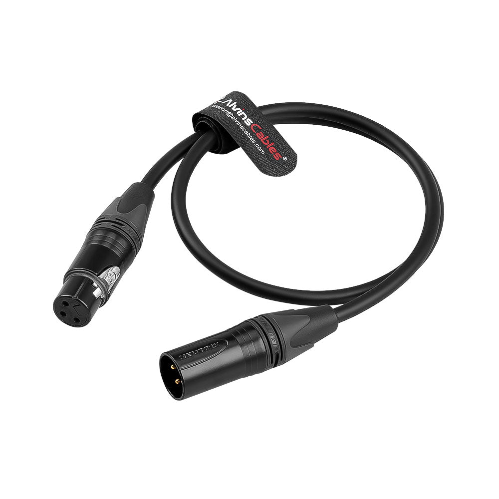 Alvin's Cables Mini XLR 3 Pin Male to XLR 3 Pin Female Audio Cable for Blackmagic Pocket Cinema Camera BMPCC 4K/6K, Video Assist 4K, Sharp 8K Cam, Ultra Soft