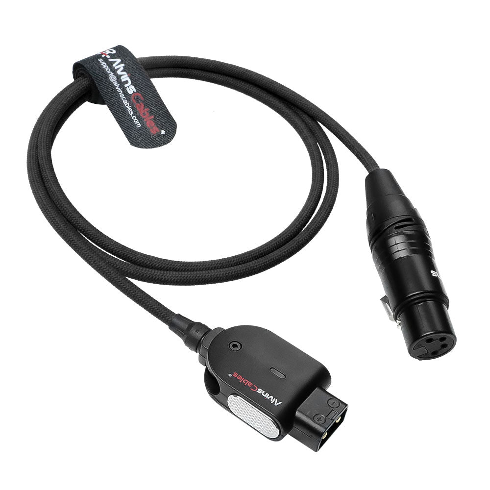 Alvin&#39;s Cables Alvins Smart D-Tap to XLR 4 Pin Female Braided Power Cable for Sony VeniceF55|SXS, for Blackmagic URSA Mini Pro, Tvlogic Monitor, Ultra Flexible, 1M|39.4inches